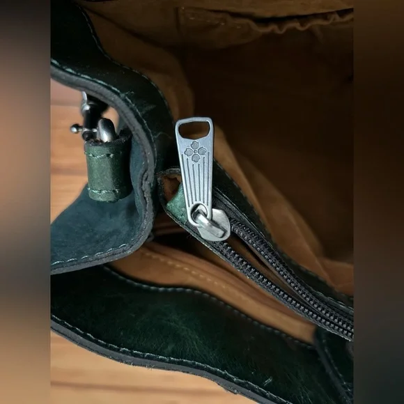 Rich Patricia Nash Dark Green Leather Primrose Suede Bag Handbag Crossbody Purse - Picture 8 of 8